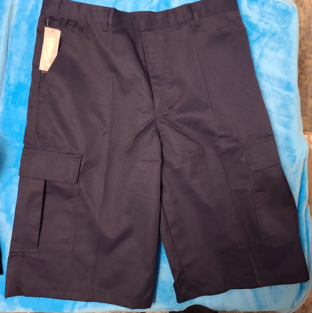 Galaxy Men's flat front navy blue cargo shorts